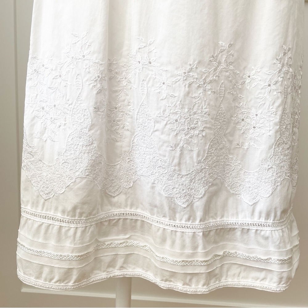 SOLD Express Eyelet Embroidered Midi Dress White Cotton Women’s 5/6 - Picture 3 of 10